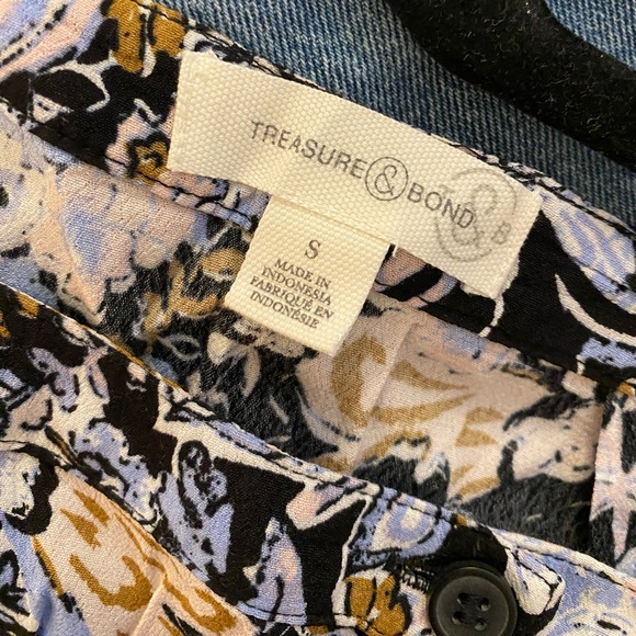 Treasure & Bond Black Pink Future Toile Midi Skirt NWT Size S - Picture 4 of 4